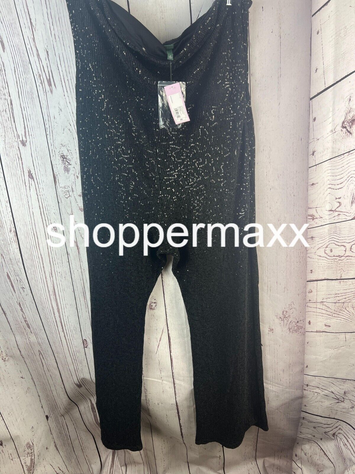 Women's Tube Sequin Mesh Jumpsuit Pants - Wild Fable, Black, Size 2X