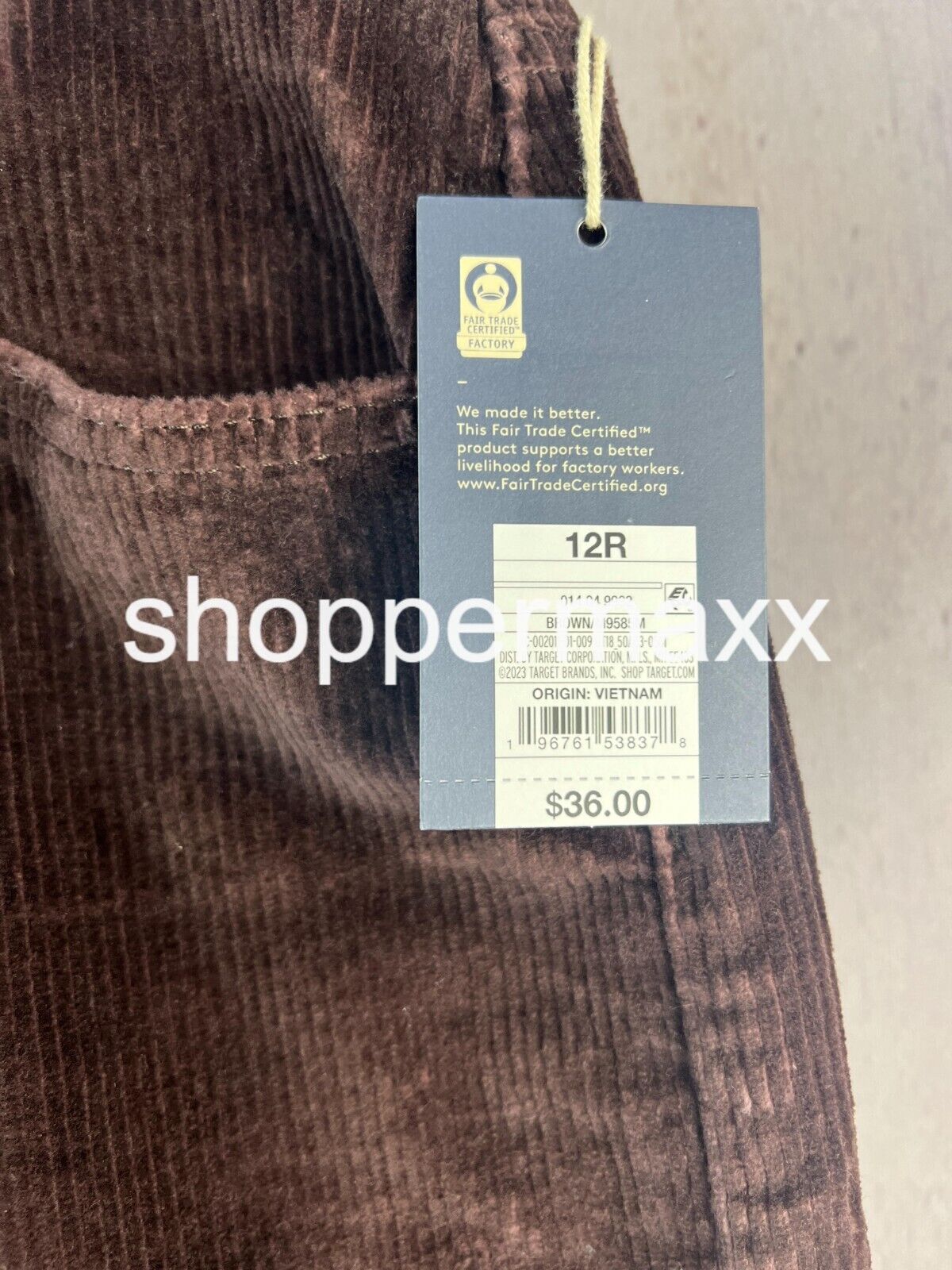 WOMEN'S HIGH-RISE CORDUROY WIDE LEG JEANS - UNIVERSAL THREAD, BROWN, SIZE 12