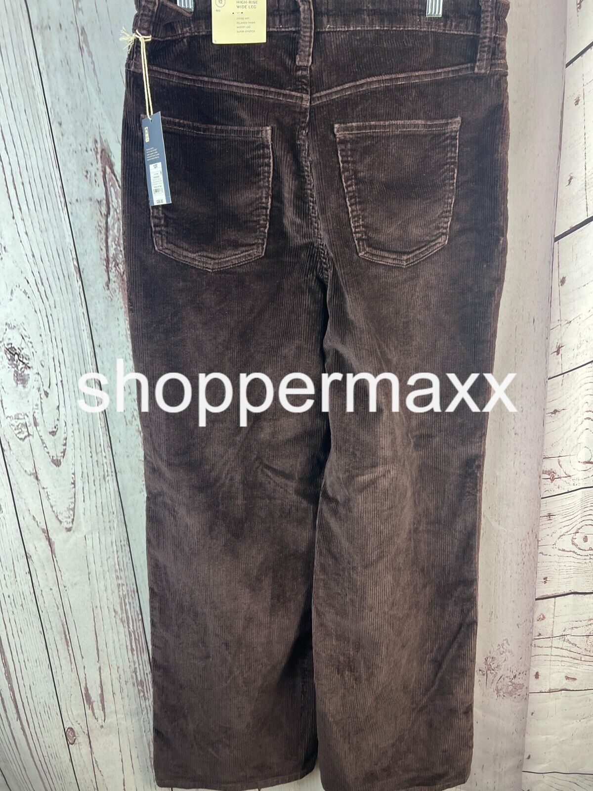 WOMEN'S HIGH-RISE CORDUROY WIDE LEG JEANS - UNIVERSAL THREAD, BROWN, SIZE 12