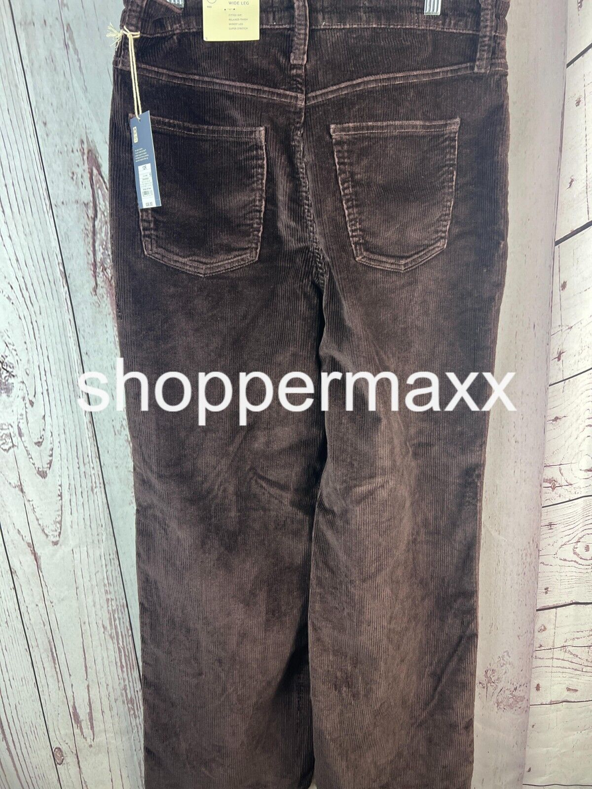 WOMEN'S HIGH-RISE CORDUROY WIDE LEG JEANS - UNIVERSAL THREAD, BROWN, SIZE 12