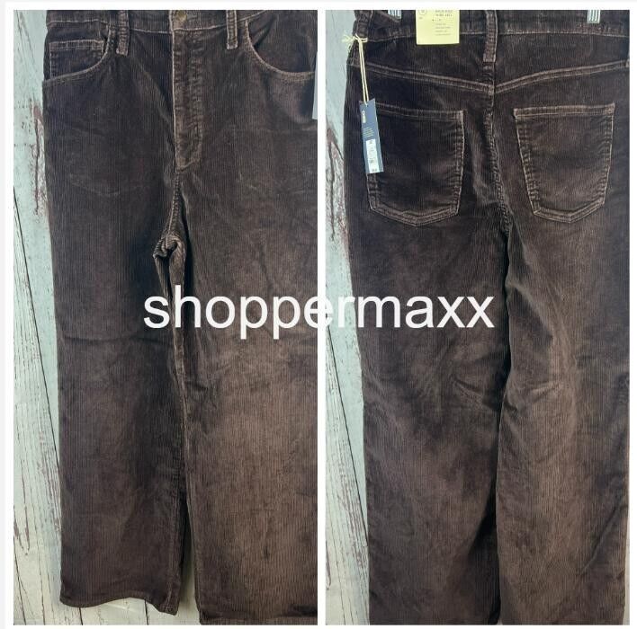 WOMEN'S HIGH-RISE CORDUROY WIDE LEG JEANS - UNIVERSAL THREAD, BROWN, SIZE 12