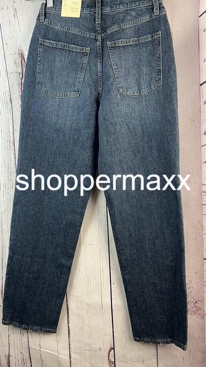 Women's High-Rise Vintage Straight Jeans - Universal Thread, Dark Blue, Size- 4