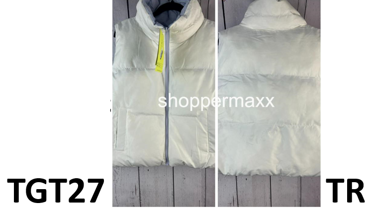 Women's Reversible Snowsport Short Puffer Vest - All In Motion, Cream, Size XL