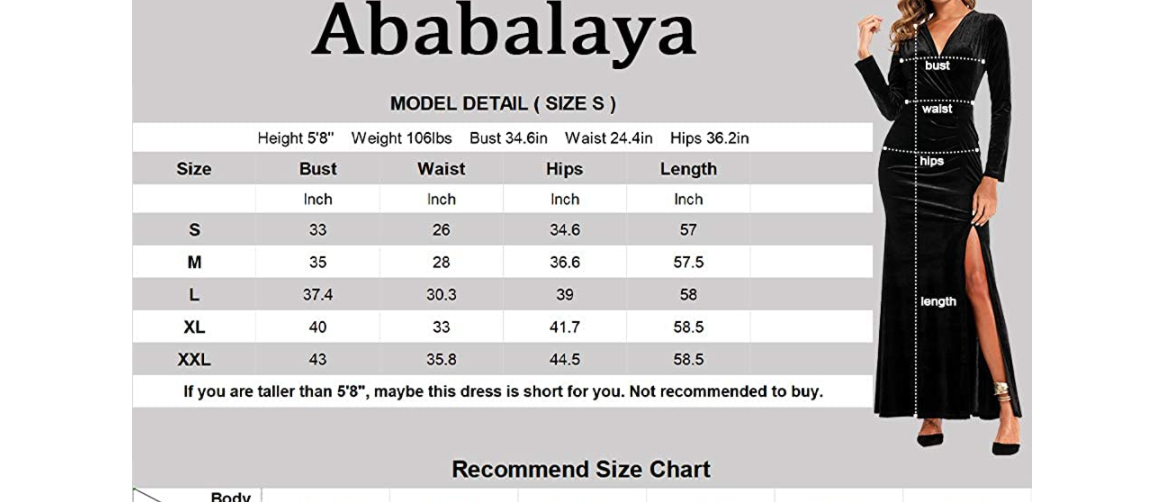 Ababalaya Long Sleeve Wrap Velvet Long Formal Dresses Cocktail Dress Black XXL
