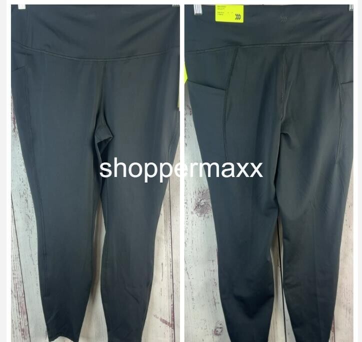 Women's Brushed Sculpt High-Rise Pocketed Leggings 28 UPF50+, Pocket Black, XXL