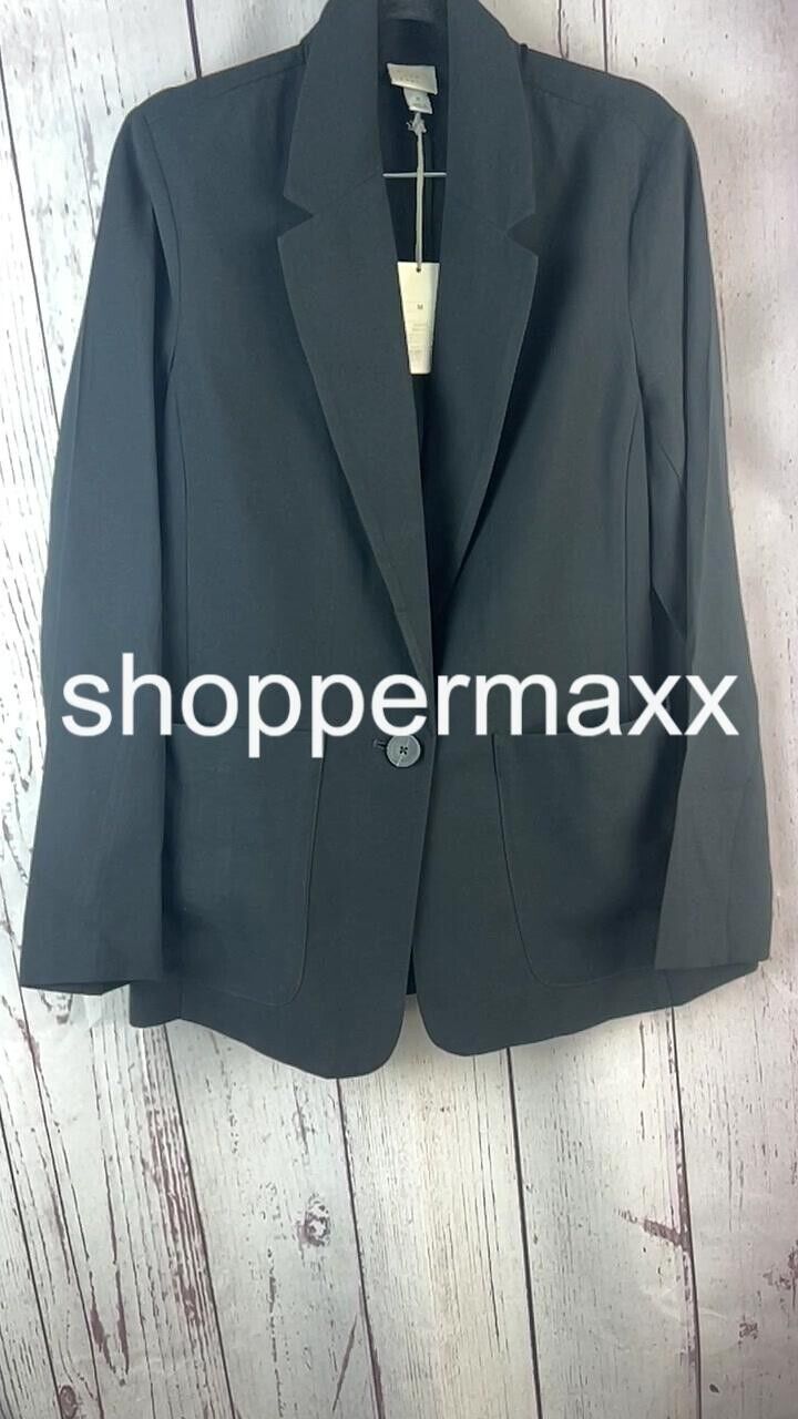 Women's Relaxed Fit Essential Blazer - A New Day, Black, Size Medium