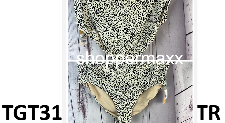 Women' Neutral Leopard Print High Waist Full Coverage Bikini Bottom-Kona Sol, 2X