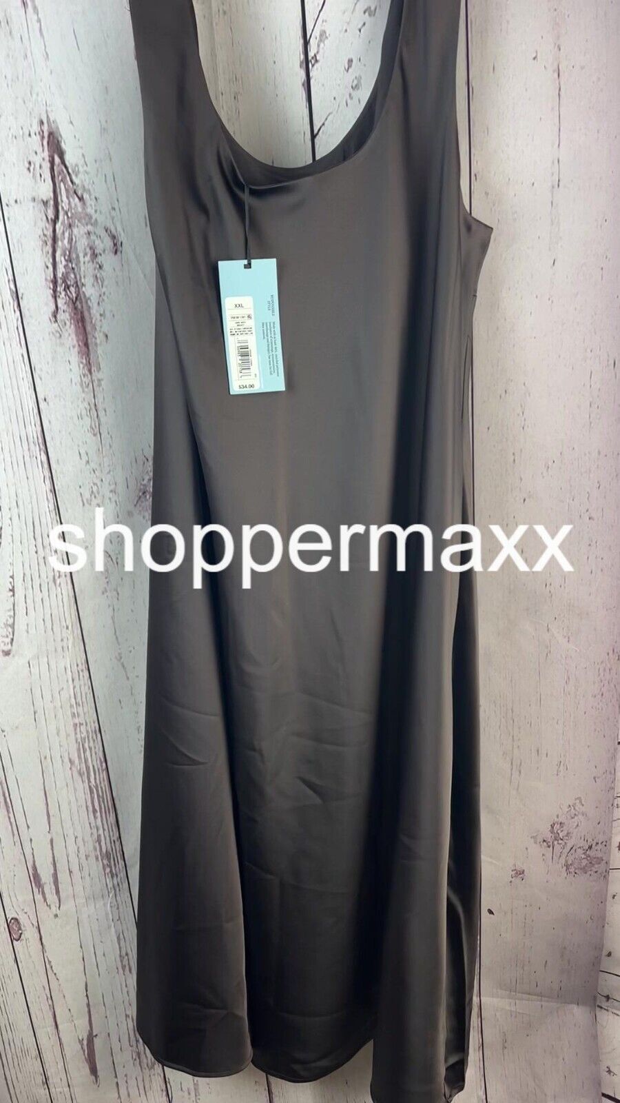 Women's Scoop Neck Strappy Midi Slip Dress - Future Collective, Dark Gray, XXL