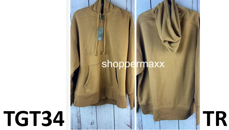 Women's Oversized Zip-Up Hoodie - Wild Fable, Light Brown, Size- S