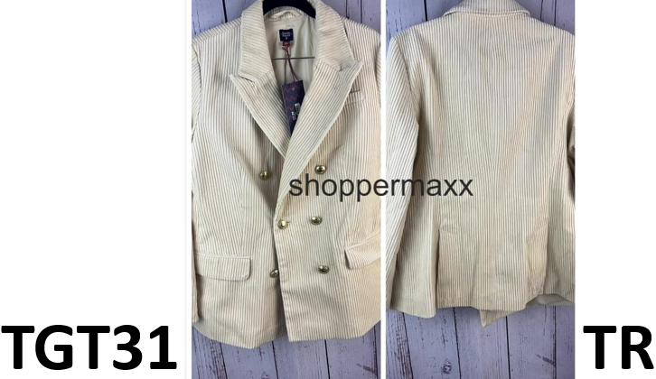 Women's Corduroy Double Breasted Blazer - Rowing Blazers x Target, Cream, Size L