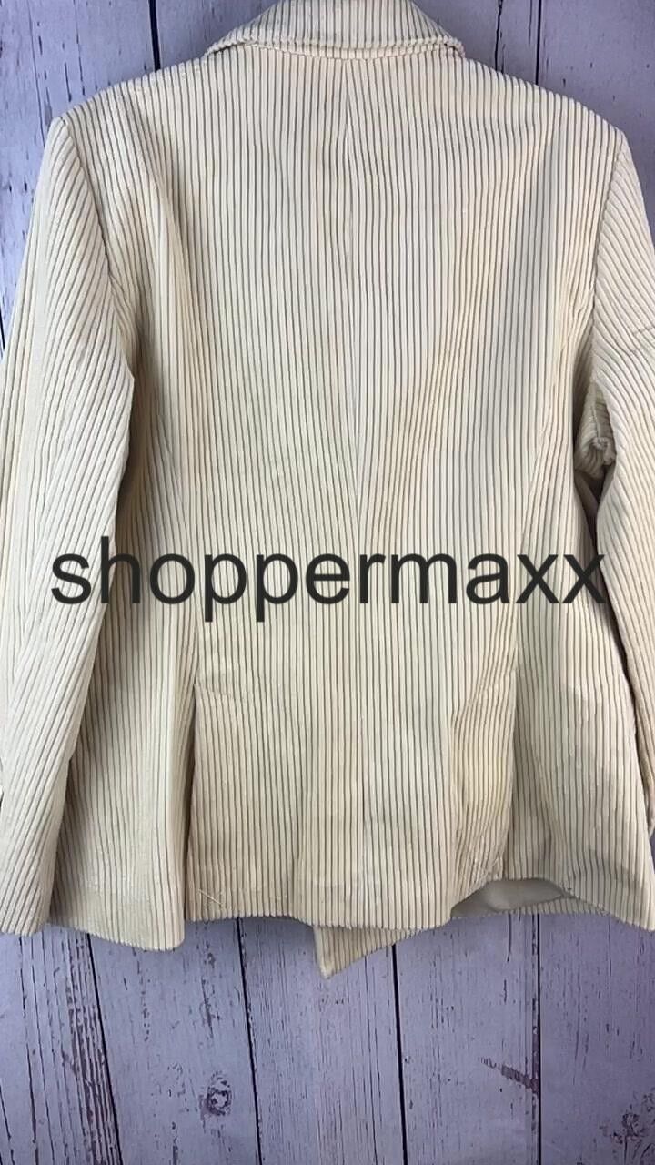 Women's Corduroy Double Breasted Blazer - Rowing Blazers x Target, Cream, Size L