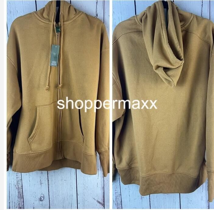 Women's Oversized Zip-Up Hoodie - Wild Fable, Light Brown, Size- S