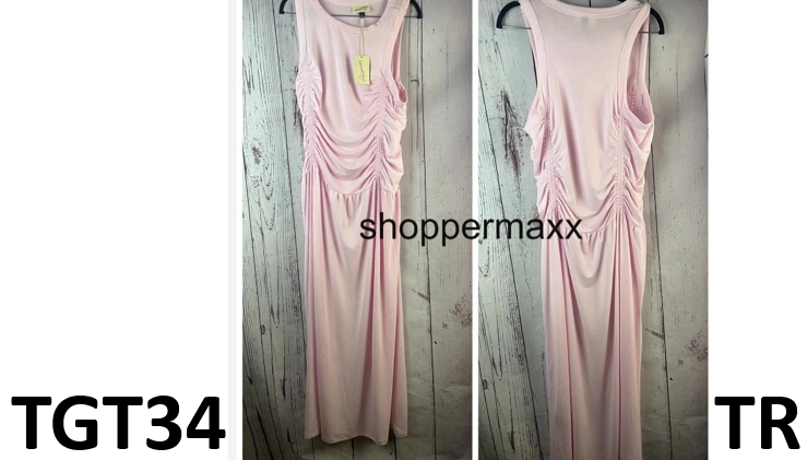 Women's Knit Midi Ruched Dress - Universal Thread, Color-Pink, Size- XS
