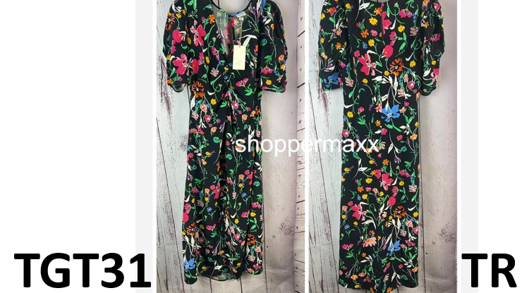 Women's Puff Short Sleeve Ruched A-Line Dress - A New Day, Black Floral, Size XS