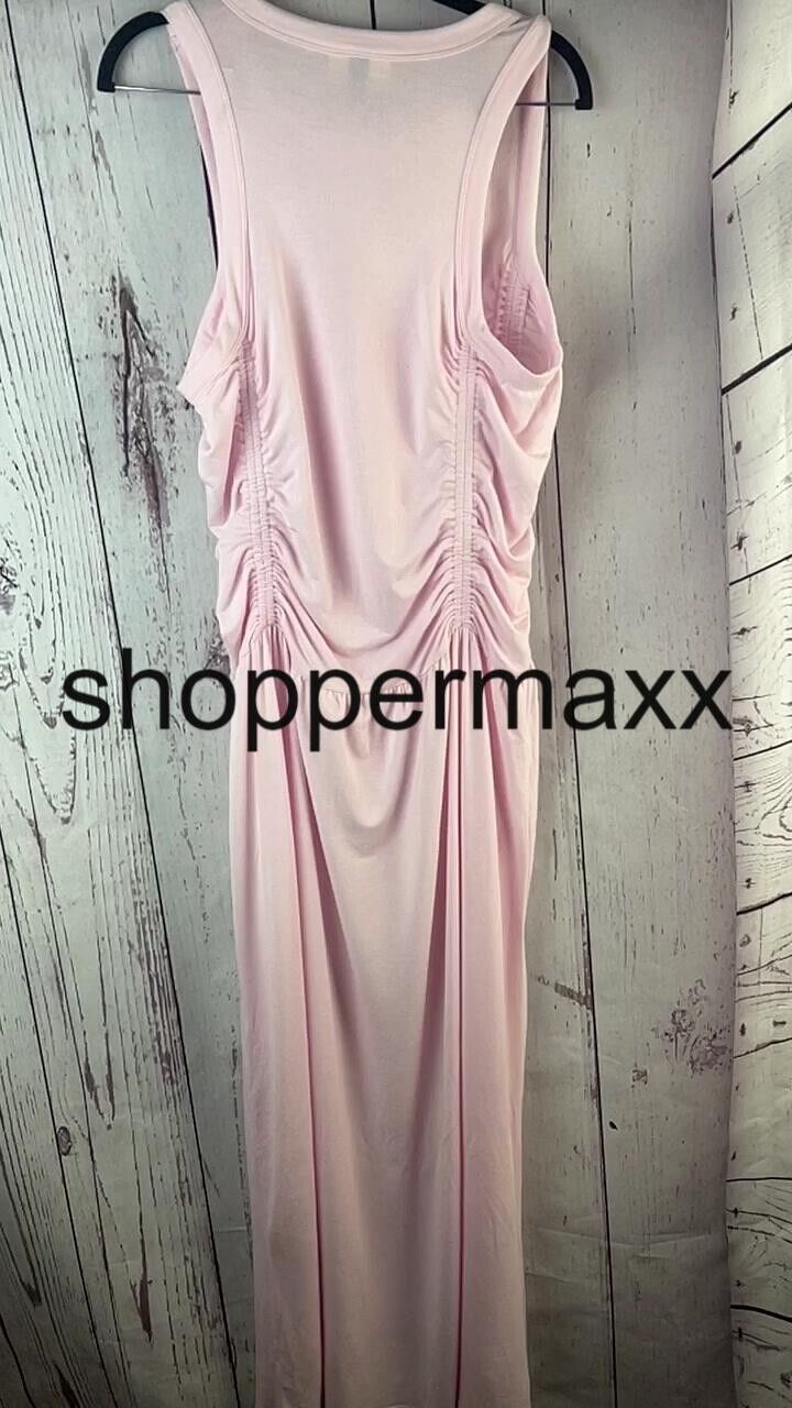Women's Knit Midi Ruched Dress - Universal Thread, Color-Pink, Size- XS