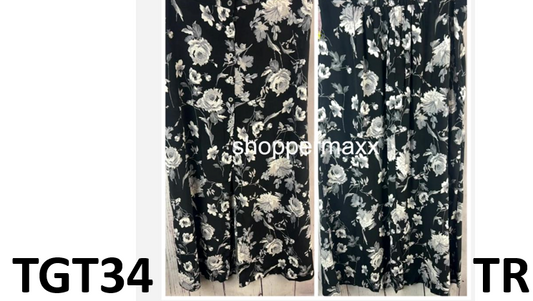 Women's Button-Front Printed Midi Skirt - Wild Fable, Color-Black, Floral , XL