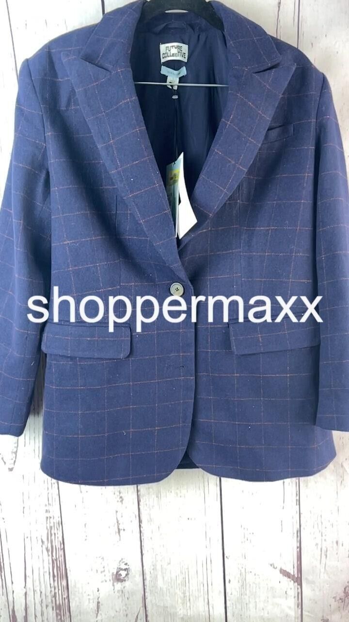 Women's Long Sleeve Prep Check Blazer-Future Collective with Reese Blutstein, S