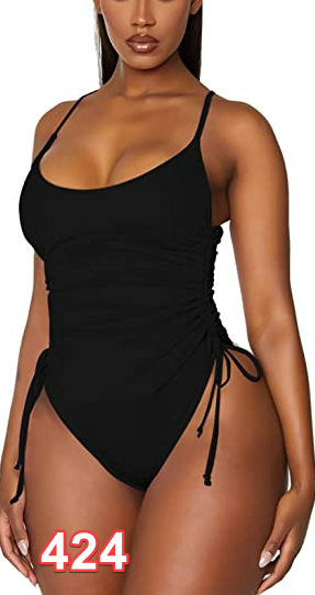 Viottiset Womens Ruched High Cut One Piece Swimsuit Tummy Control Bathing Suit S