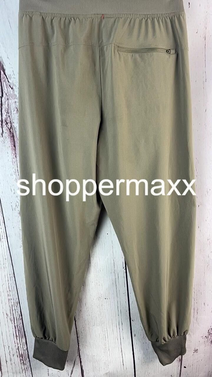 Women's Stretch Woven Cargo Pants - Drawstring, side pocket, Dark Brown, Size- M