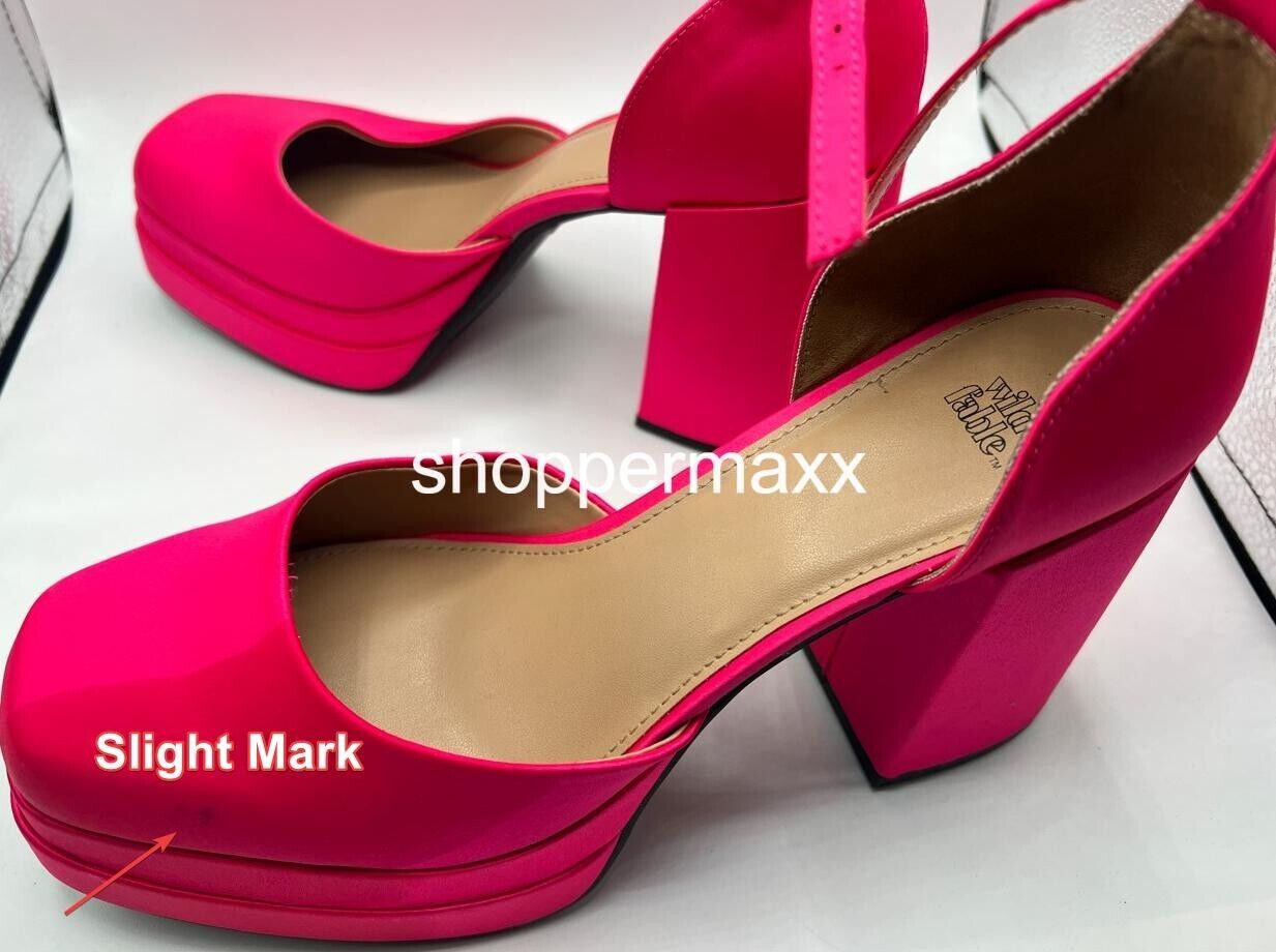 WOMEN'S BIANCA PLATFORM PUMPS - WILD FABLE, COLOR-PINK, SIZE-10