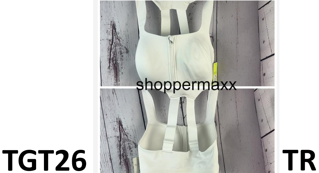 Women's Sculpt High Support Zip Front Sports Bra- All In Motion, White, Size 36D