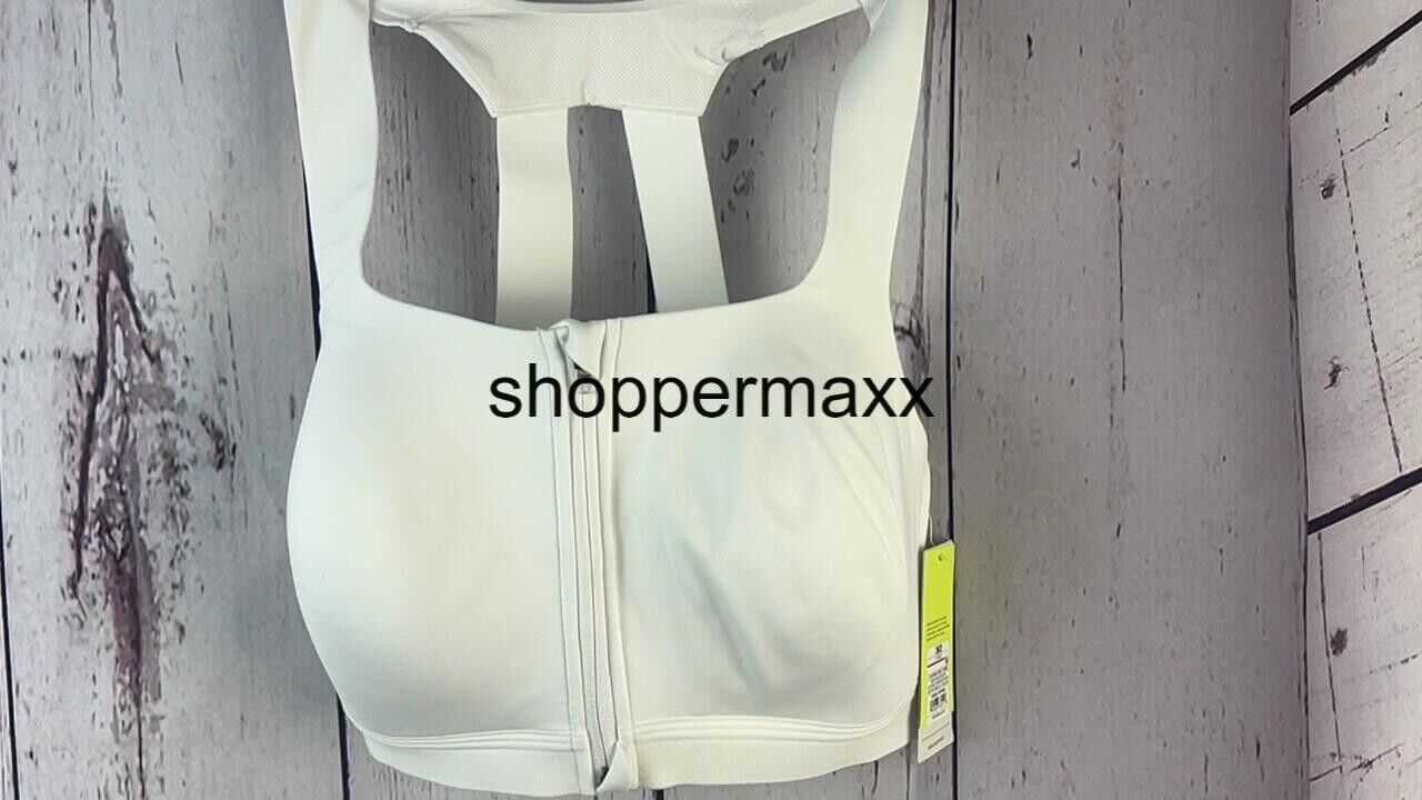 Women's Sculpt High Support Zip Front Sports Bra- All In Motion, White, Size 36D