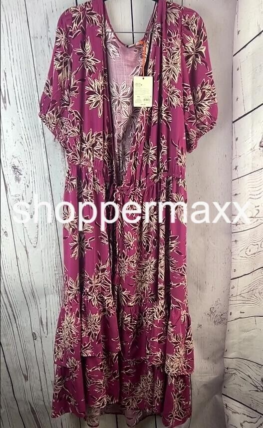 Women's Short Sleeve Wrap Dress - Knox Rose, Pink, Size XX-Large