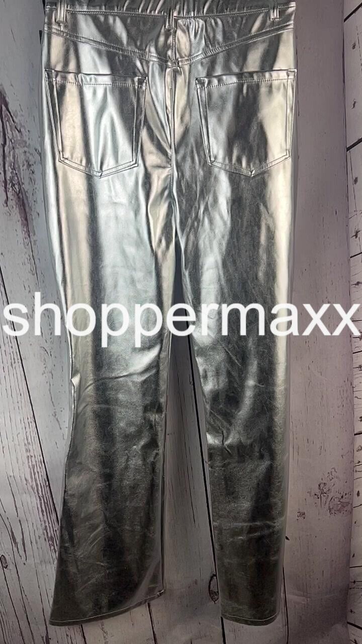 Women's High-Rise Metallic Flare Pants - Wild Fable, Silver, Size 6