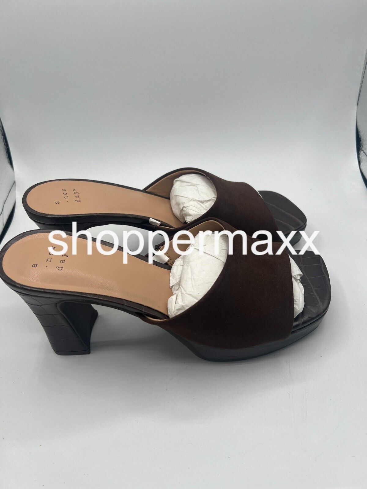 Women's Darla Platform Mule Heels - A New Day, Dark Brown, Size 6.5