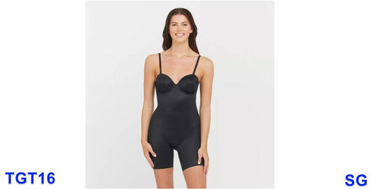 ASSETS by SPANX Women's Flawless Finish Strapless Cupped Bodysuit, Black, Large