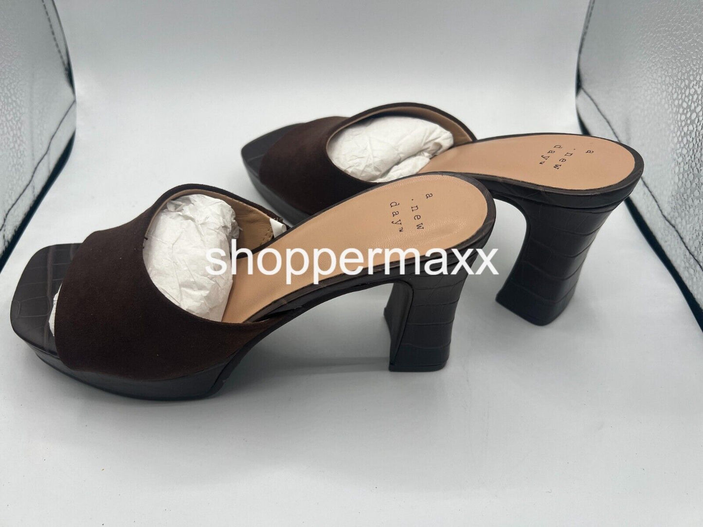 Women's Darla Platform Mule Heels - A New Day, Dark Brown, Size 6.5
