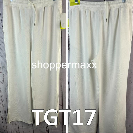 Women's Waffle Wide Leg Pants - All in Motion , Color-Cream, Size- M