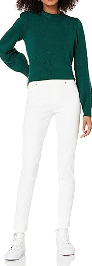 Amazon Essentials Women's Stretch Pull-On Jegging White 14short