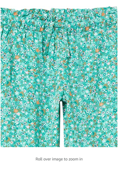 Amazon Essentials Girls' Soft Play Pants 2-pack Navy/Aqua Floral XL