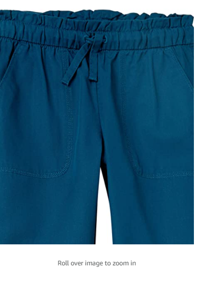 Amazon Essentials Girls' Soft Play Pants 2-pack Navy/Aqua Floral XL