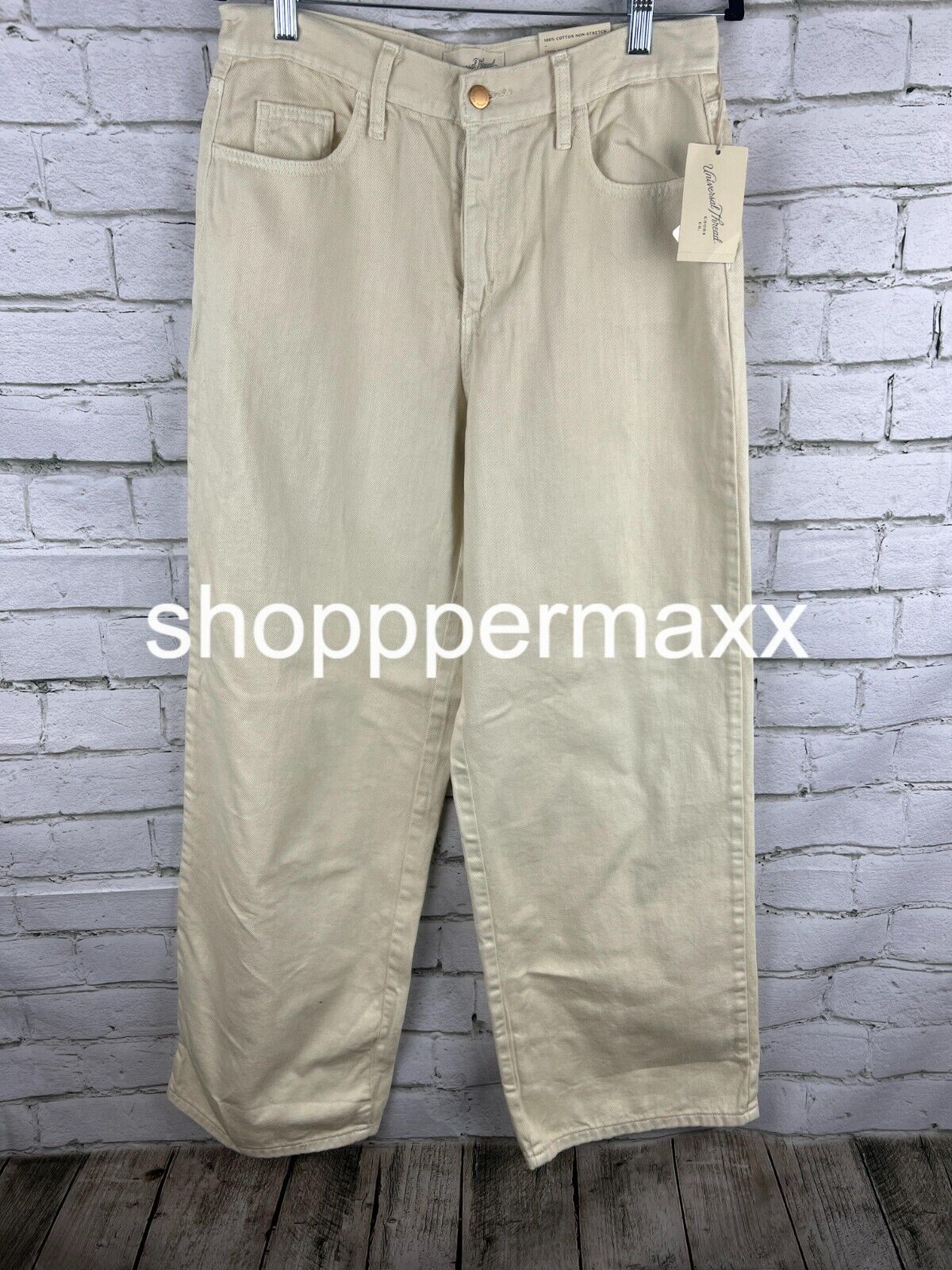 Women's High-Rise Wide Leg Jeans - Universal Thread, Off-White, Size 8