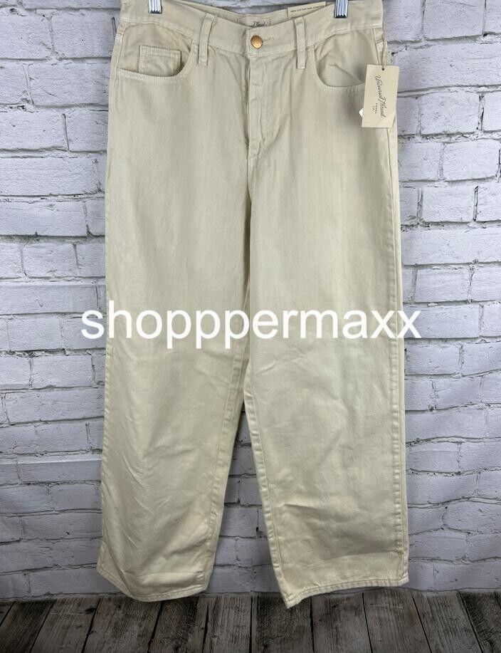 Women's High-Rise Wide Leg Jeans - Universal Thread, Off-White, Size 8