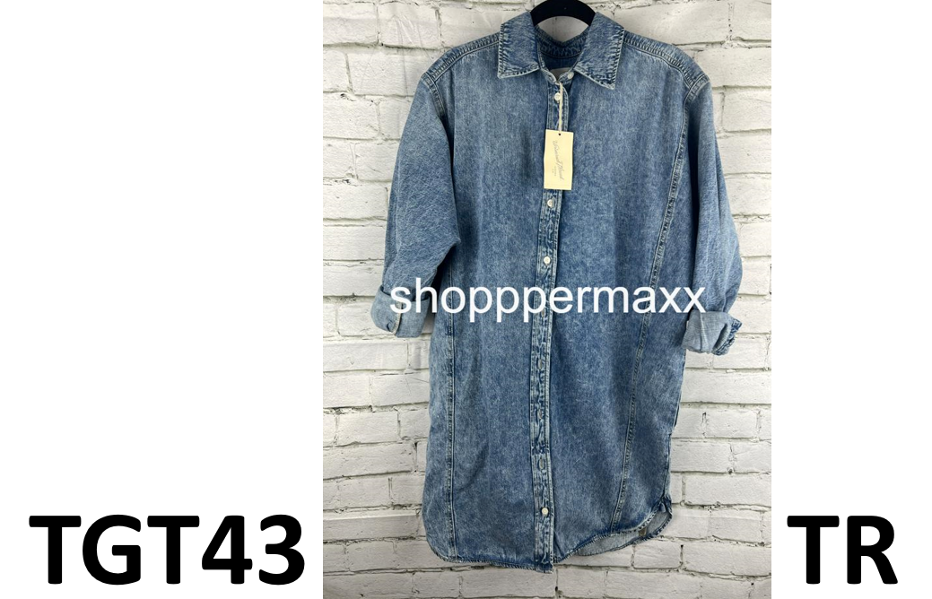Women's Long Sleeve Denim Mini Shirtdress - Universal Thread, Blue, Small