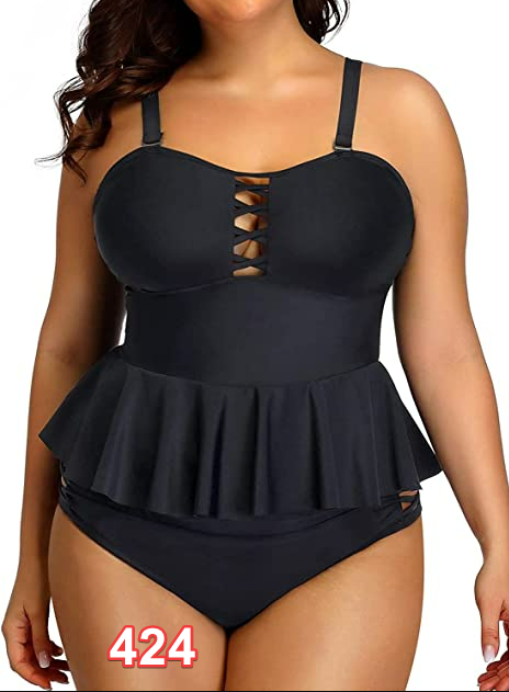 Yonique Swimsuit for Women Tummy Control Two Pc Bathing Suits Peplum Tankini Top