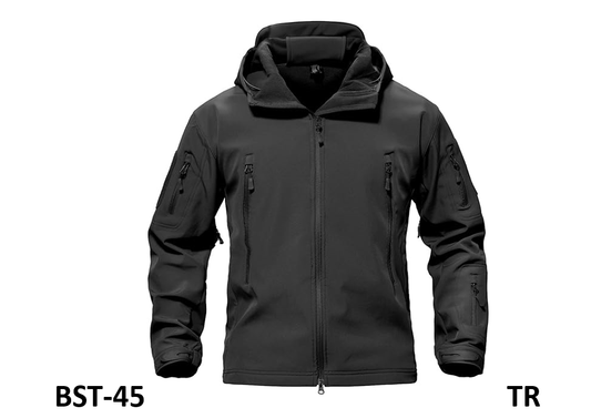 TACVASEN Men's Classic Fleece Liner Hooded Outwear Softshell Tactical Jacket, L