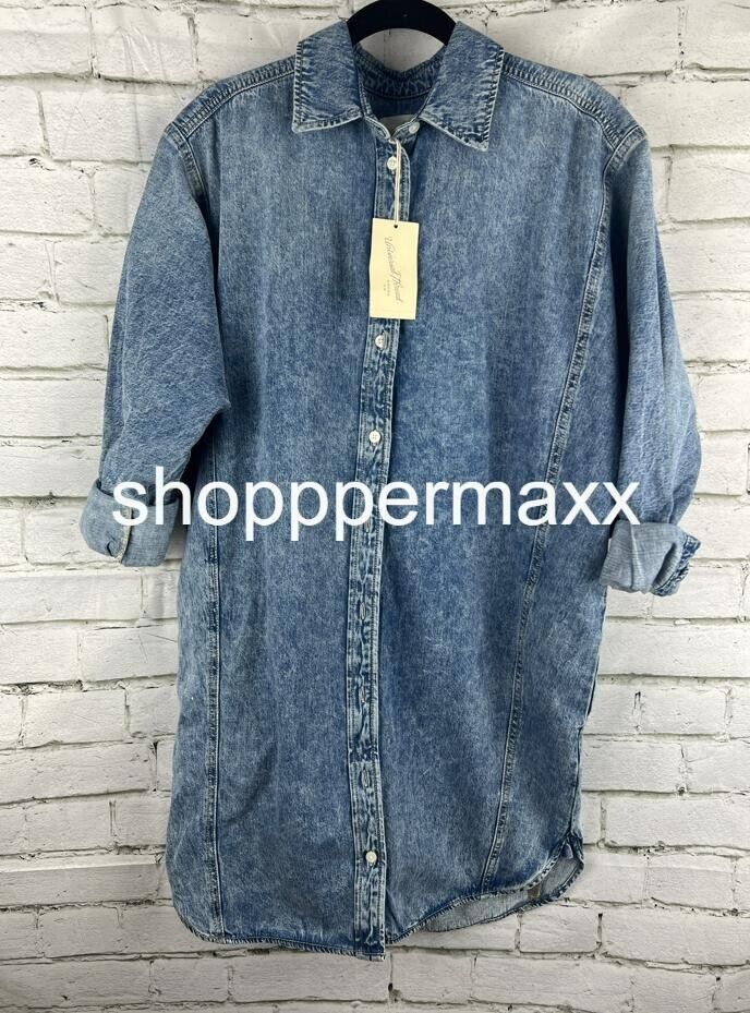 Women's Long Sleeve Denim Mini Shirtdress - Universal Thread, Blue, Small
