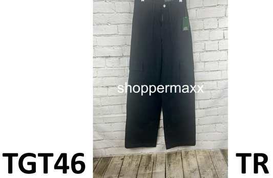 Women's High-Rise Straight Leg Cargo Pants - Wild Fable, Black, Size XX-Small
