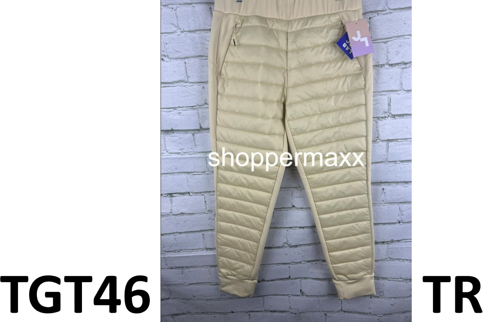 Women's Quilted Puffer Pants - JoyLab, Ivory, Size Medium