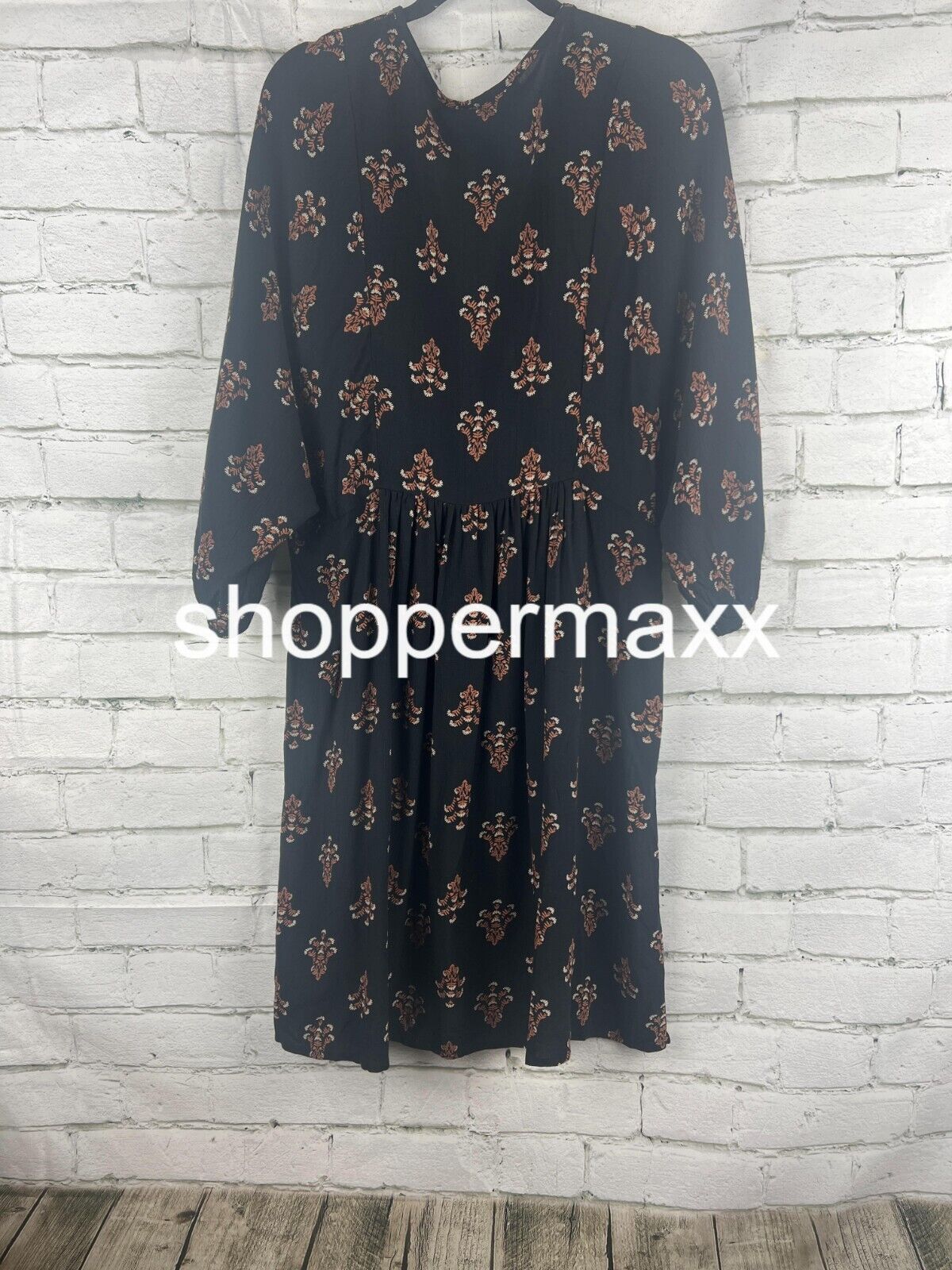 Women's Bishop 3/4 Sleeve A-Line Dress - Knox Rose, Black, Size Small