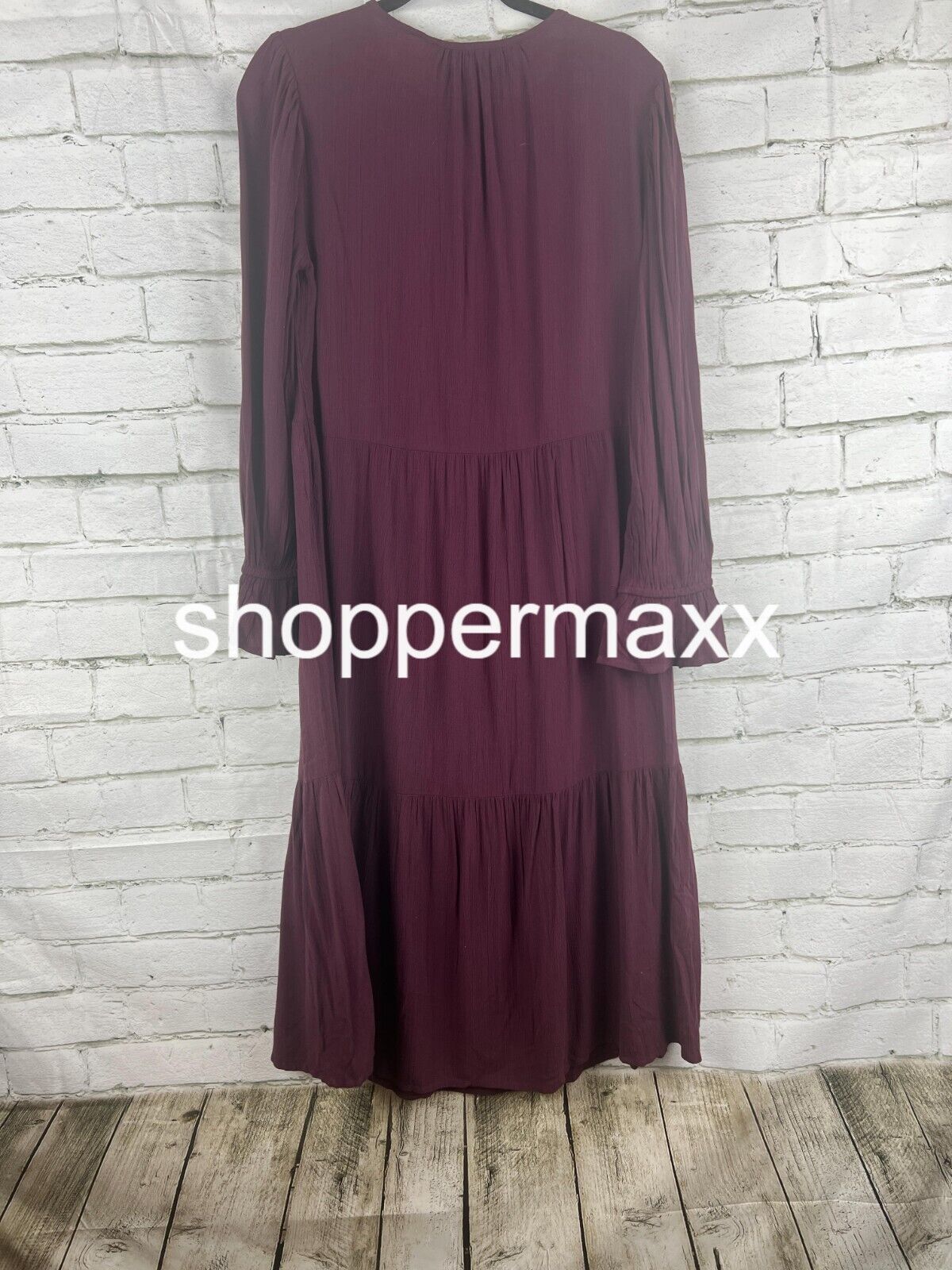 Women's Long Sleeve Embroidered A-Line Dress - Knox Rose, Plum Purple, X-Small