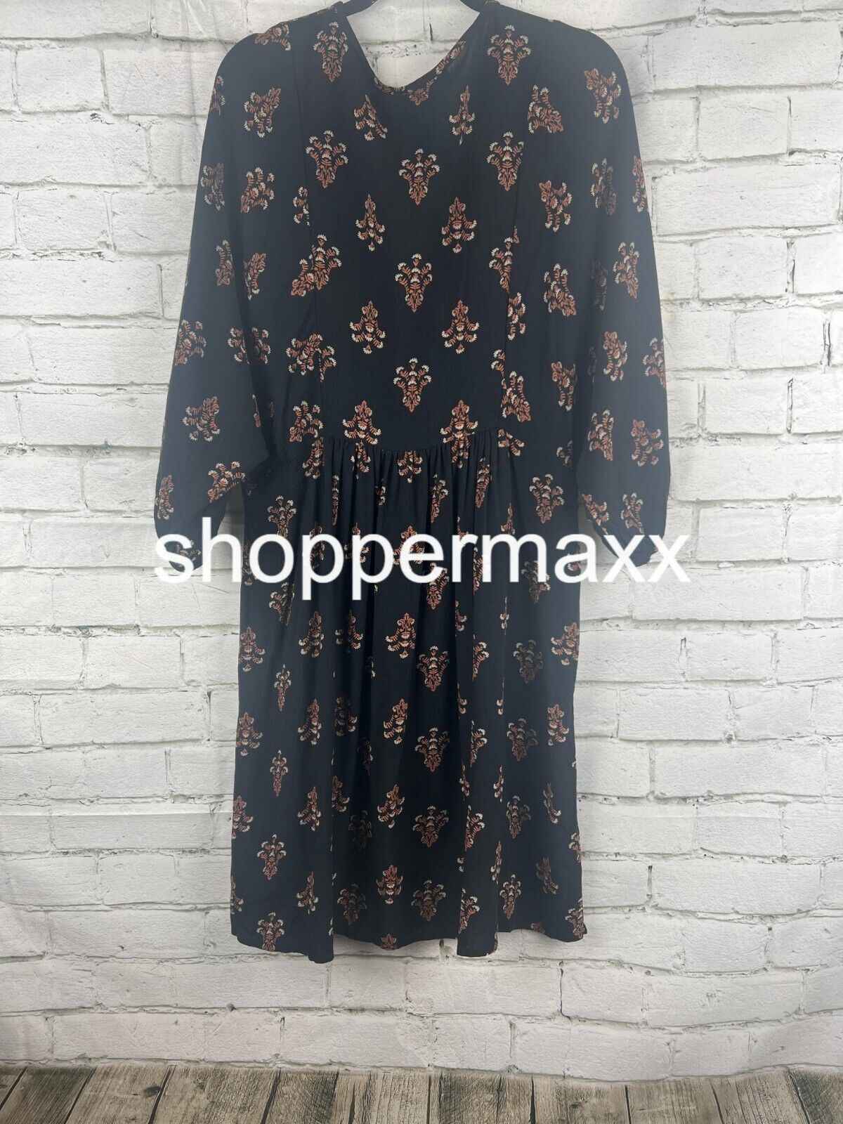 Women's Bishop 3/4 Sleeve A-Line Dress - Knox Rose, Black, Size Small