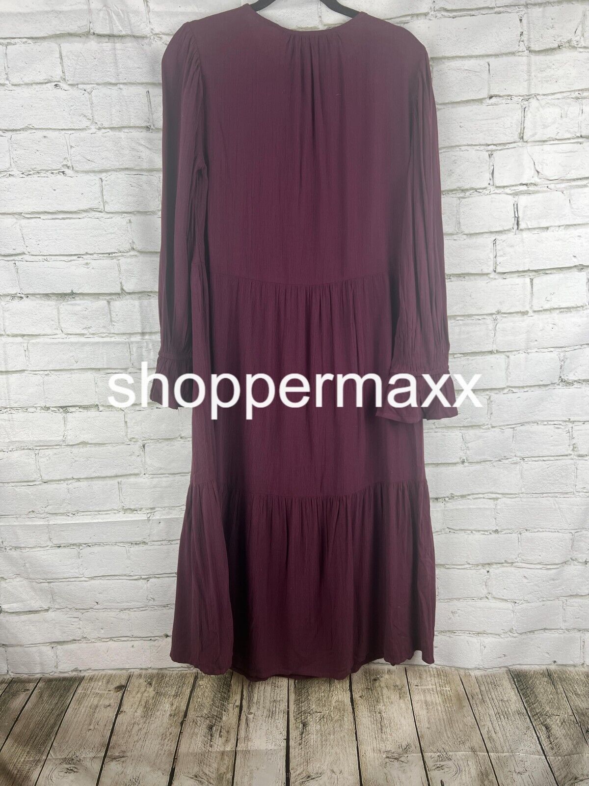 Women's Long Sleeve Embroidered A-Line Dress - Knox Rose, Plum Purple, X-Small