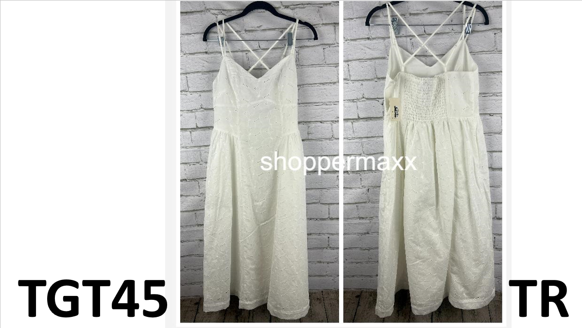 Women's Eyelet Midi Sundress - A New Day, White, Size Medium