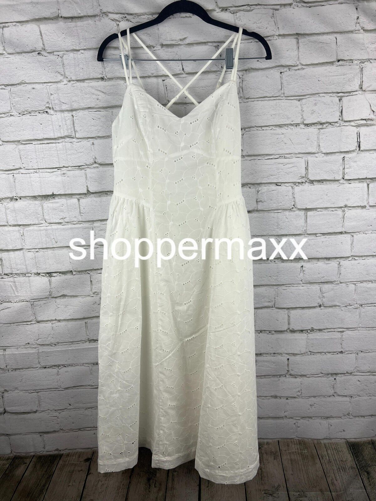 Women's Eyelet Midi Sundress - A New Day, White, Size Medium