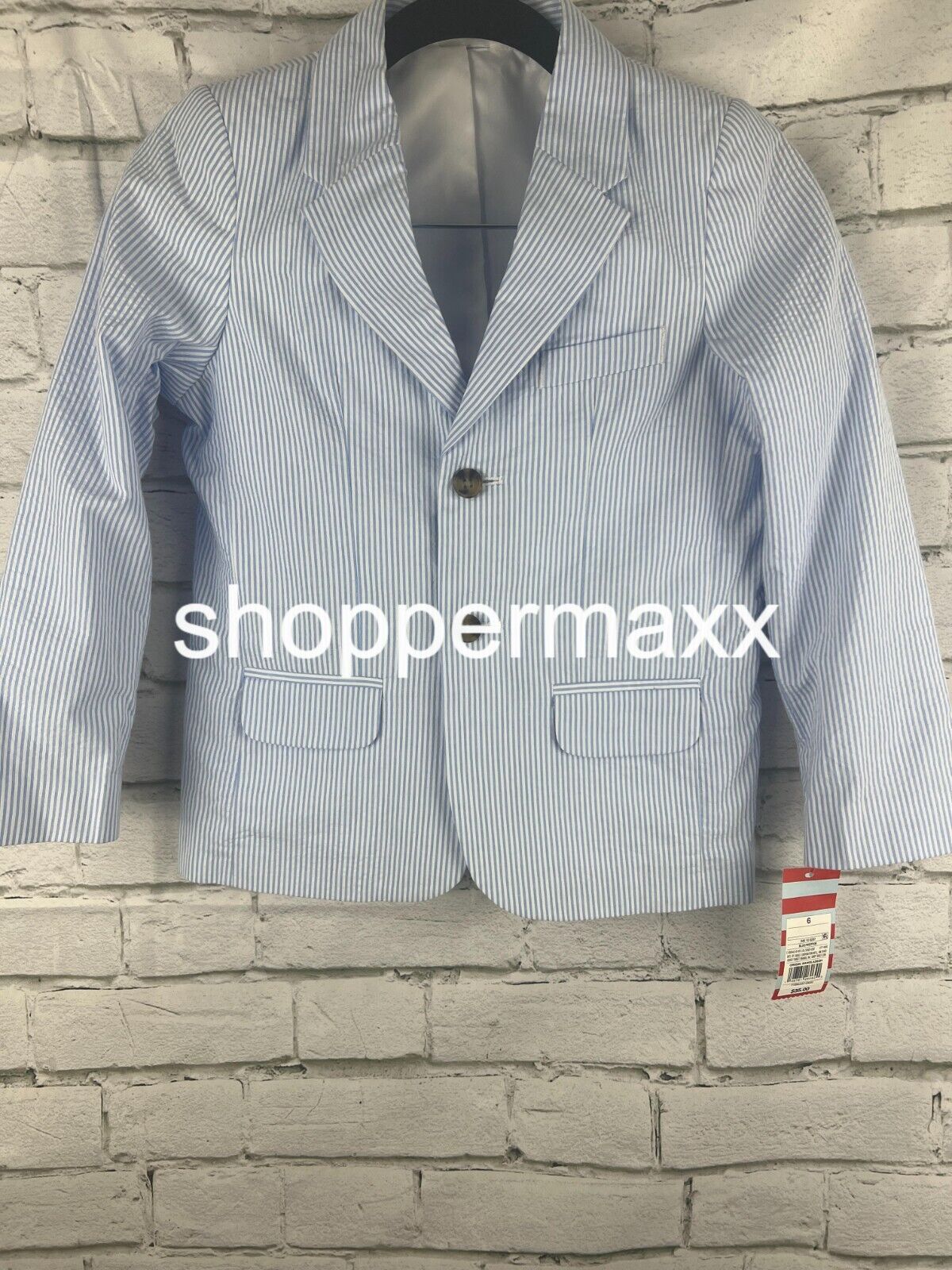 Boys' Seersucker Striped Suit Jacket - Cat & Jack, Blue, Size 4